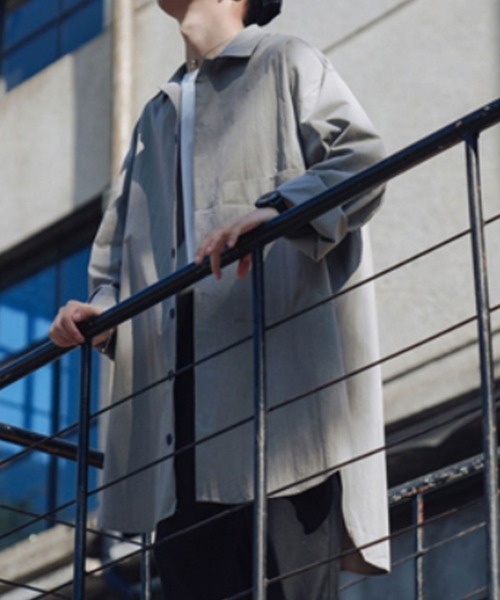 MGV（エムジーヴィー）の「オーバーサイズロングリラックスシャツ（シャツ/ブラウス・メンズ・ブラック/グレー/ベージュ・MEDIUM/LARGE/X-LARGE）」の11枚目の写真
