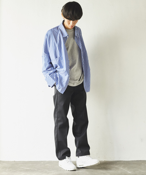 Rocky Monroe（ロッキーモンロー）の「オーバーサイズチェックシャツ ビッグシルエット（シャツ/ブラウス・メンズ・ブラック/サックスブルー/インディゴブルー/ブルー/ホワイト×ブルー/ホワイト×ブラック・M/L）」の17枚目の写真