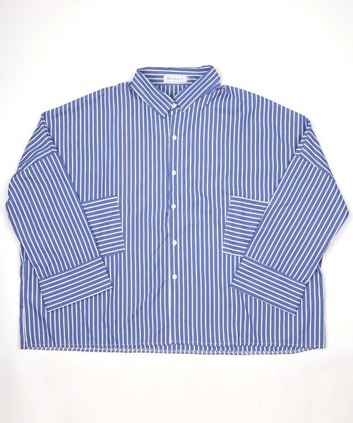 Rocky Monroe（ロッキーモンロー）の「オーバーサイズチェックシャツ ビッグシルエット（シャツ/ブラウス・メンズ・ブラック/サックスブルー/インディゴブルー/ブルー/ホワイト×ブルー/ホワイト×ブラック・M/L）」の11枚目の写真