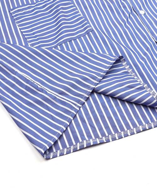 Rocky Monroe（ロッキーモンロー）の「オーバーサイズチェックシャツ ビッグシルエット（シャツ/ブラウス・メンズ・ブラック/サックスブルー/インディゴブルー/ブルー/ホワイト×ブルー/ホワイト×ブラック・M/L）」の21枚目の写真