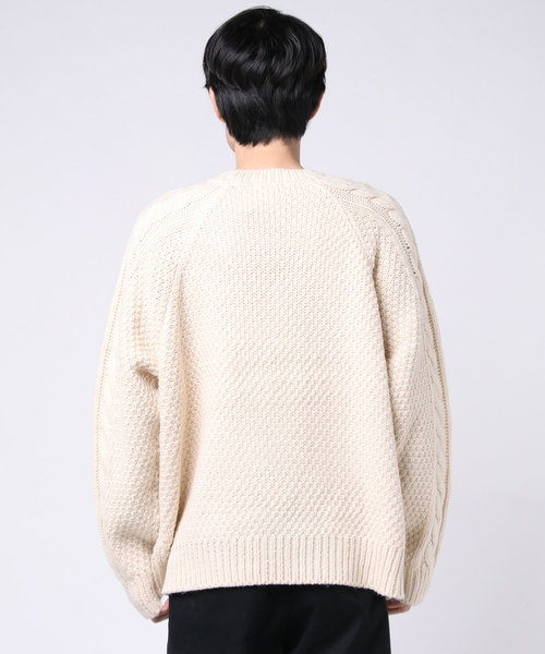 WEGO（ウィゴー）の「WEGO/ロービングヤーンケーブルセーター（ニット/セーター・メンズ・ホワイト/ベージュ・MEDIUM/LARGE）」の16枚目の写真