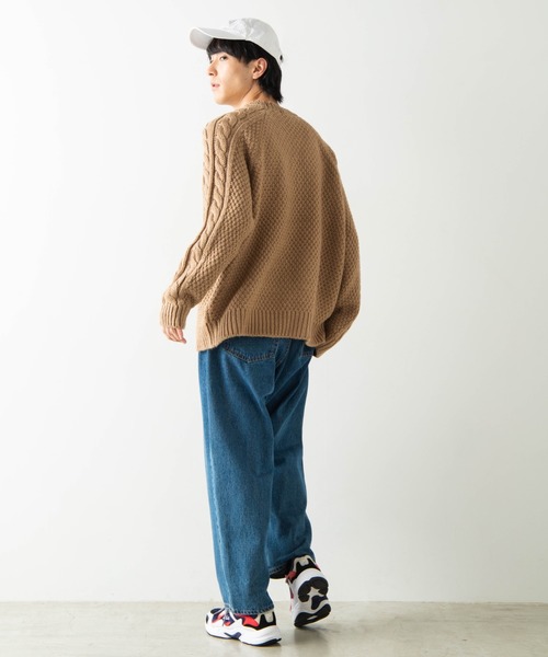 WEGO（ウィゴー）の「WEGO/ロービングヤーンケーブルセーター（ニット/セーター・メンズ・ホワイト/ベージュ・MEDIUM/LARGE）」の4枚目の写真