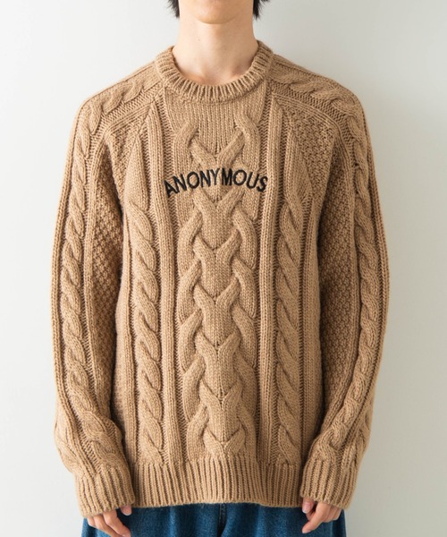 WEGO（ウィゴー）の「WEGO/ロービングヤーンケーブルセーター（ニット/セーター・メンズ・ホワイト/ベージュ・MEDIUM/LARGE）」の11枚目の写真