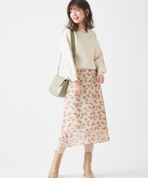 natural couture（ナチュラルクチュール）の「チューリップ柄スカート  