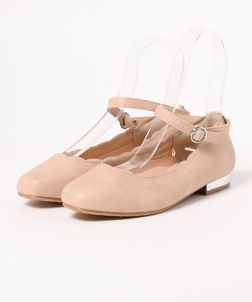 セール ももちゃん コラボデザイン 靴下付き スクエアトゥストラップパンプス パンプス La Farfa Shoes ラ ファーファ シューズ のファッション通販 Zozotown