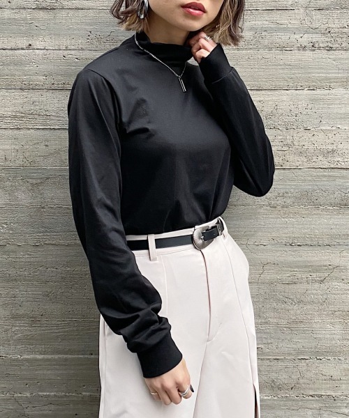 PAGEBOY（ページボーイ）の「タートルカットプルオーバー（Tシャツ/カットソー・レディース・ブラック/オフホワイト/ホワイト×ブラック・FREE）」の8枚目の写真