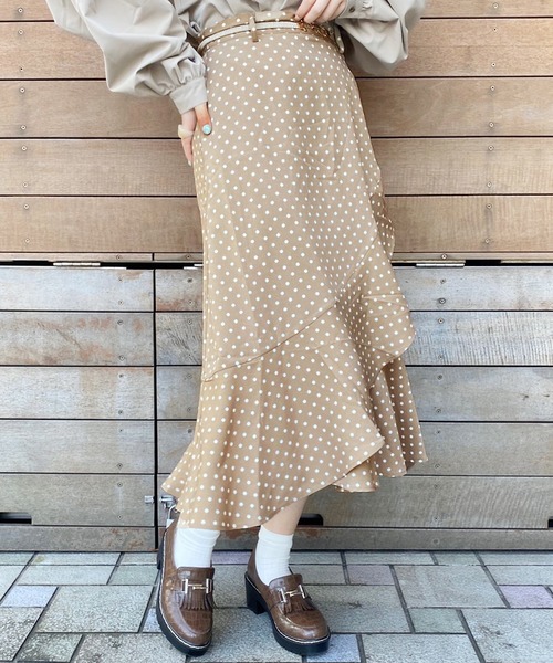 apres jour（アプレジュール）の「ドットフリルデザインスカート【ZOZOTOWN限定アイテム】（スカート・レディース・アイボリー/ブラック/モカ・フリー）」の6枚目の写真