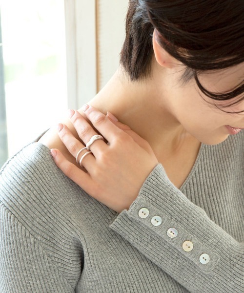 colleca la（コレカラ）の「マットクラフトセットリング（リング・レディース・シルバー/ゴールド・ﾌﾘ-）」の5枚目の写真