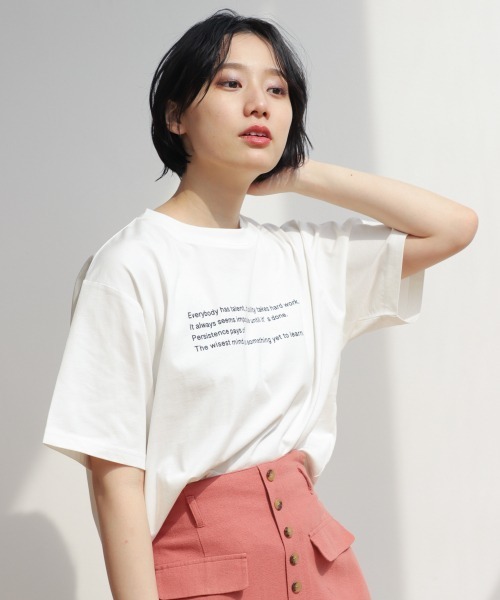 PAGEBOY（ページボーイ）の「フロントロゴTEE（Tシャツ/カットソー・レディース・オフホワイト/ブラック・FREE）」の11枚目の写真