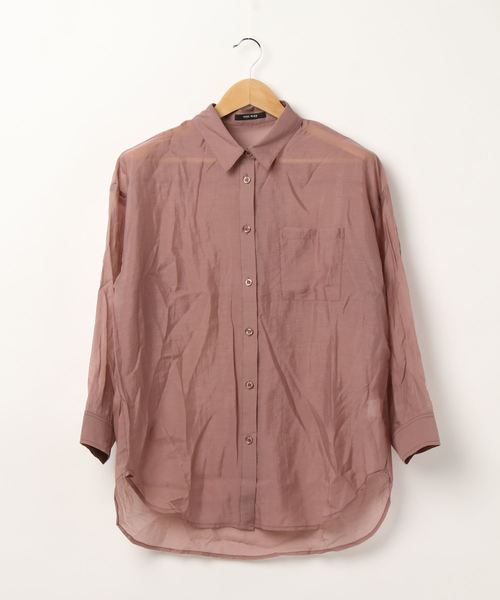 one way（ワンウェイ）の「シアービックシャツ（シャツ/ブラウス・レディース・ライトピンク/オレンジ系その他/ブラック/ホワイト・FREE）」の7枚目の写真