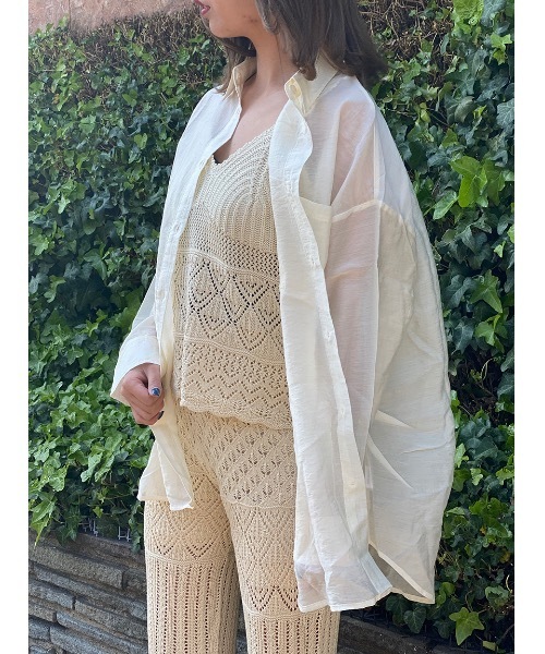 one way（ワンウェイ）の「シアービックシャツ（シャツ/ブラウス・レディース・ライトピンク/オレンジ系その他/ブラック/ホワイト・FREE）」の13枚目の写真