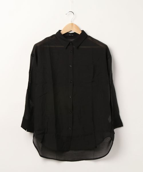 one way（ワンウェイ）の「シアービックシャツ（シャツ/ブラウス・レディース・ライトピンク/オレンジ系その他/ブラック/ホワイト・FREE）」の6枚目の写真