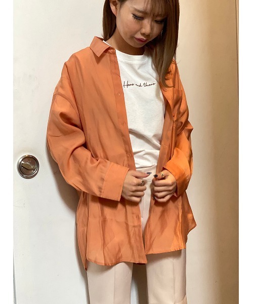 one way（ワンウェイ）の「シアービックシャツ（シャツ/ブラウス・レディース・ライトピンク/オレンジ系その他/ブラック/ホワイト・FREE）」の17枚目の写真