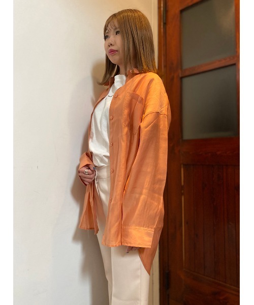 one way（ワンウェイ）の「シアービックシャツ（シャツ/ブラウス・レディース・ライトピンク/オレンジ系その他/ブラック/ホワイト・FREE）」の19枚目の写真