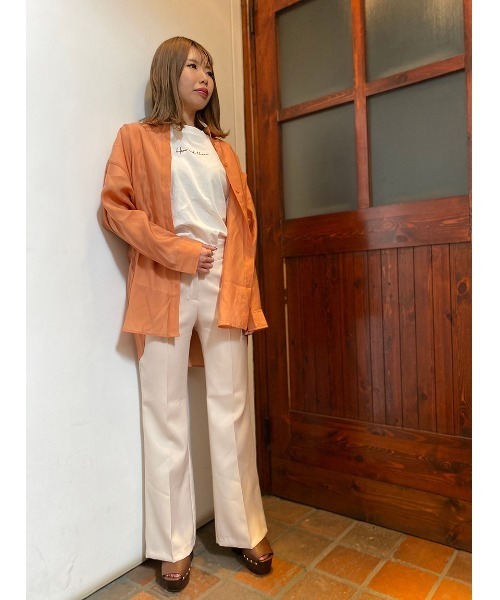 one way（ワンウェイ）の「シアービックシャツ（シャツ/ブラウス・レディース・ライトピンク/オレンジ系その他/ブラック/ホワイト・FREE）」の21枚目の写真