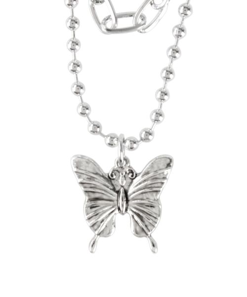 jouetie（ジュエティ）の「バタフライダブルチェーンネックレス（ネックレス・レディース・シルバー/ゴールド・FREE）」の4枚目の写真