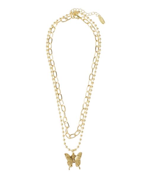 jouetie（ジュエティ）の「バタフライダブルチェーンネックレス（ネックレス・レディース・シルバー/ゴールド・FREE）」の7枚目の写真