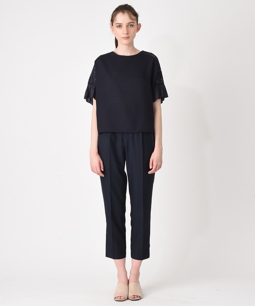 RAW FUDGE（ローファッジ）の「レース切り替えボリュームブラウス（シャツ/ブラウス・レディース・ネイビー/オフホワイト/キャメル・M）」の9枚目の写真