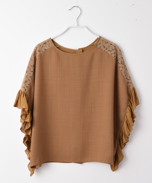 RAW FUDGE（ローファッジ）の「レース切り替えボリュームブラウス（シャツ/ブラウス・レディース・ネイビー/オフホワイト/キャメル・M）」の16枚目の写真