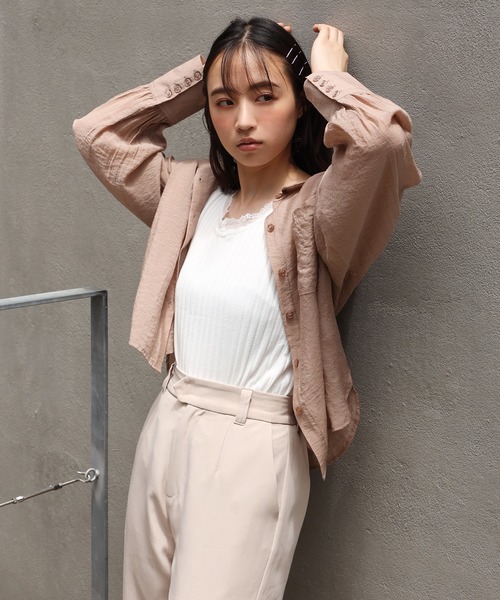 one after another NICE CLAUP(ワンアフターアナザーナイスクラップ)の「フラワーレースタンク(タンクトップ・レディース・ブラック/オフホワイト/パープル/ベージュ・FREE)」の14枚目の写真