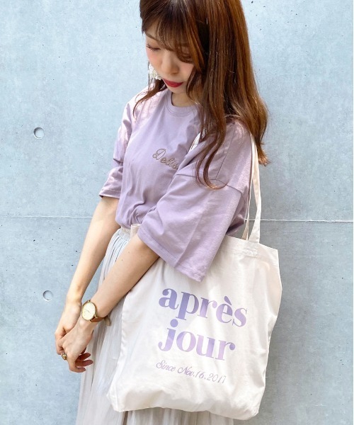 apres jour(アプレジュール)の「milkTシャツ×アプレトートセット【ZOZOTOWN限定アイテム】(Tシャツ/カットソー・レディース・モカ/ミント/ピンク/イエロー/オレンジ/ブルー/オフホワイト/レッド/ブラック/ラベンダー・フリー)」の7枚目の写真