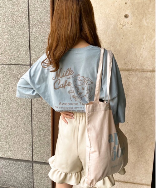apres jour(アプレジュール)の「milkTシャツ×アプレトートセット【ZOZOTOWN限定アイテム】(Tシャツ/カットソー・レディース・モカ/ミント/ピンク/イエロー/オレンジ/ブルー/オフホワイト/レッド/ブラック/ラベンダー・フリー)」の6枚目の写真