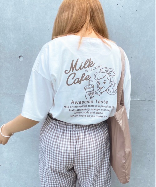 apres jour(アプレジュール)の「milkTシャツ×アプレトートセット【ZOZOTOWN限定アイテム】(Tシャツ/カットソー・レディース・モカ/ミント/ピンク/イエロー/オレンジ/ブルー/オフホワイト/レッド/ブラック/ラベンダー・フリー)」の13枚目の写真