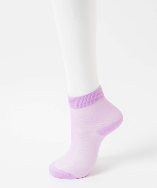 WEGO（ウィゴー）の「WEGO/ラメシアーソックス（ソックス/靴下・レディース・ホワイト/サックスブルー/オレンジ/グリーン系その他/ライトパープル・FREE）」の8枚目の写真