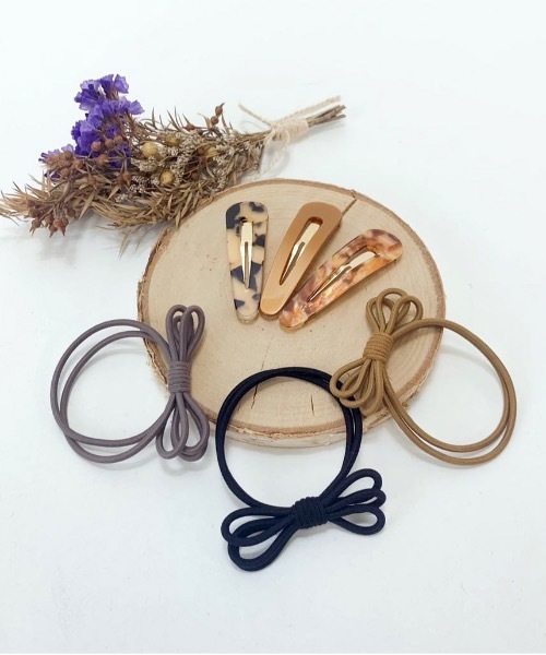 Esime（エシミー）の「カラーパッチンピンシンプルリボンヘアゴムアソートセット（ヘアピン・レディース・A/B/C/D/E/F/H/I/J・FREE）」の2枚目の写真