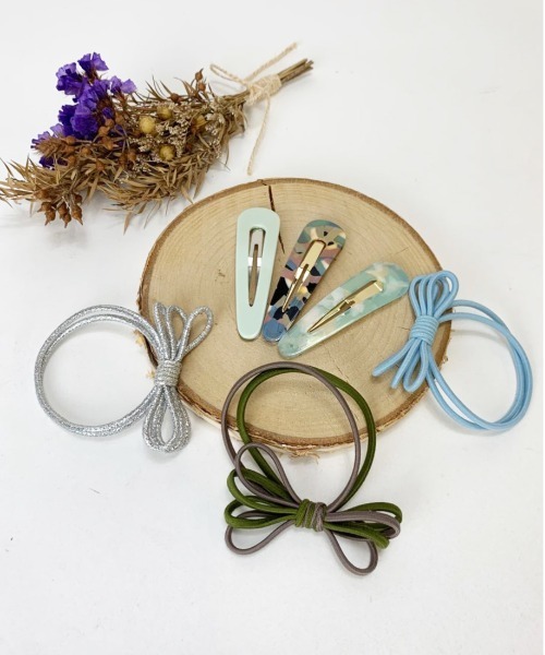 Esime（エシミー）の「カラーパッチンピンシンプルリボンヘアゴムアソートセット（ヘアピン・レディース・A/B/C/D/E/F/H/I/J・FREE）」の6枚目の写真