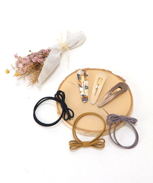 Esime（エシミー）の「カラーパッチンピンシンプルリボンヘアゴムアソートセット（ヘアピン・レディース・A/B/C/D/E/F/H/I/J・FREE）」の8枚目の写真