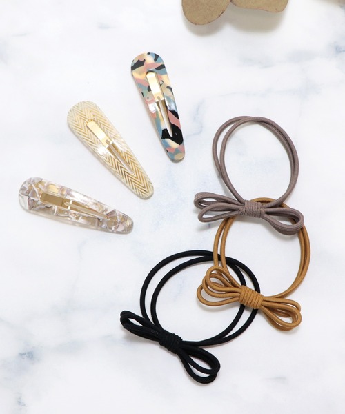 Esime（エシミー）の「カラーパッチンピンシンプルリボンヘアゴムアソートセット（ヘアピン・レディース・A/B/C/D/E/F/H/I/J・FREE）」の9枚目の写真