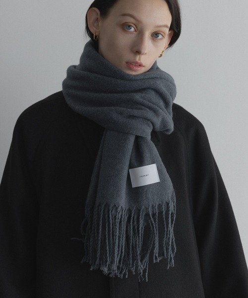 remer（リメール）の「basic loose muffler / ベーシックルーズマフラー（マフラー・メンズ・ネイビー/グレー/モカ/チャコールグレー/ナチュラル/テラコッタ/杢グレー/マスタード/ブルー/グレイッシュベージュ/グリーン・FREE）」の15枚目の写真