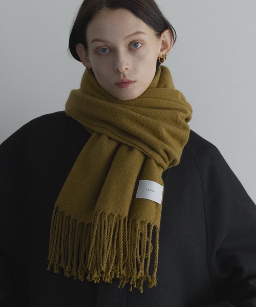 remer（リメール）の「basic loose muffler / ベーシックルーズマフラー（マフラー・メンズ・ネイビー/グレー/モカ/チャコールグレー/ナチュラル/テラコッタ/杢グレー/マスタード/ブルー/グレイッシュベージュ/グリーン・FREE）」の17枚目の写真