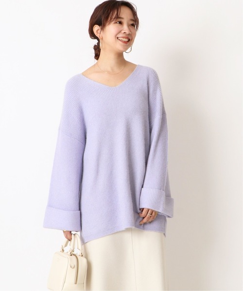 U by SPICK&SPAN(ユーバイスピックアンドスパン)の「ラクーン混ニットチュニック◆(ニット/セーター)」|サックスブルー