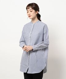Te chichi | パール釦バンドカラーチュニックシャツ(シャツ/ブラウス)