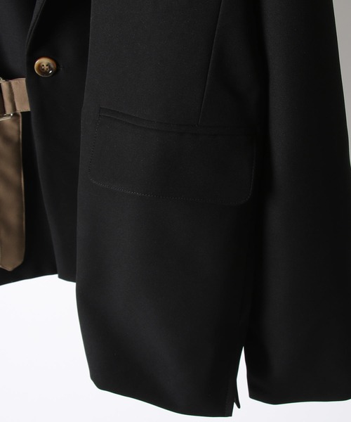 NILWAY（ニルウェイ）の「イージーケアツイル配色切替タイロッケンジャケット（テーラードジャケット・メンズ・ホワイト系/ブラック系・SMALL/MEDIUM/LARGE）」の21枚目の写真