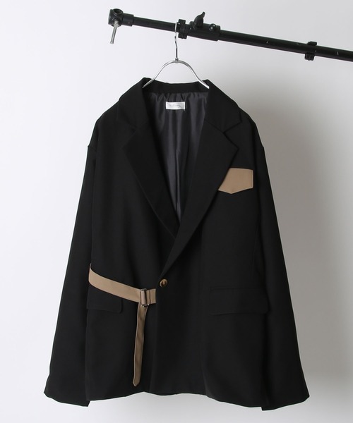 NILWAY（ニルウェイ）の「イージーケアツイル配色切替タイロッケンジャケット（テーラードジャケット・メンズ・ホワイト系/ブラック系・SMALL/MEDIUM/LARGE）」の22枚目の写真