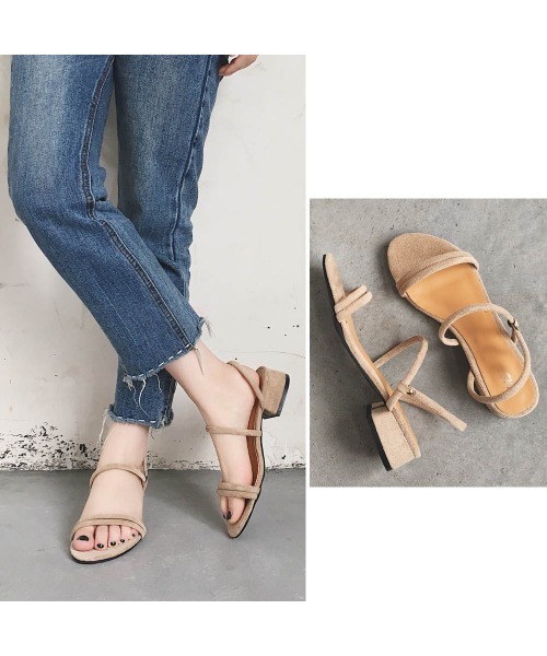 MAISON BREEZE(メゾンブリーズ)の「【MAISON BREEZE】スエード ローヒールサンダル 太ヒール 6203480(サンダル・レディース・ブラック/キャメル/ベージュ/グリーン/ブルー・24/23)」の7枚目の写真
