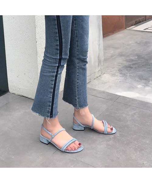 MAISON BREEZE(メゾンブリーズ)の「【MAISON BREEZE】スエード ローヒールサンダル 太ヒール 6203480(サンダル・レディース・ブラック/キャメル/ベージュ/グリーン/ブルー・24/23)」の8枚目の写真