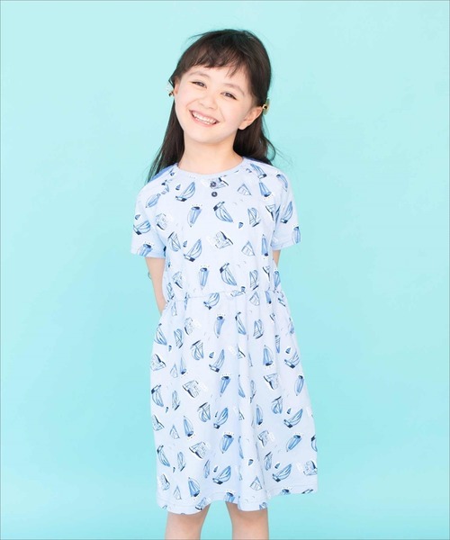 RAGMART(ラグマート)の「半袖ワンピース ボーダー ドット ヨット(ワンピース・キッズ・ドット/ブラック×ホワイト/ブルー・90cm/80cm/95cm)」の1枚目の写真