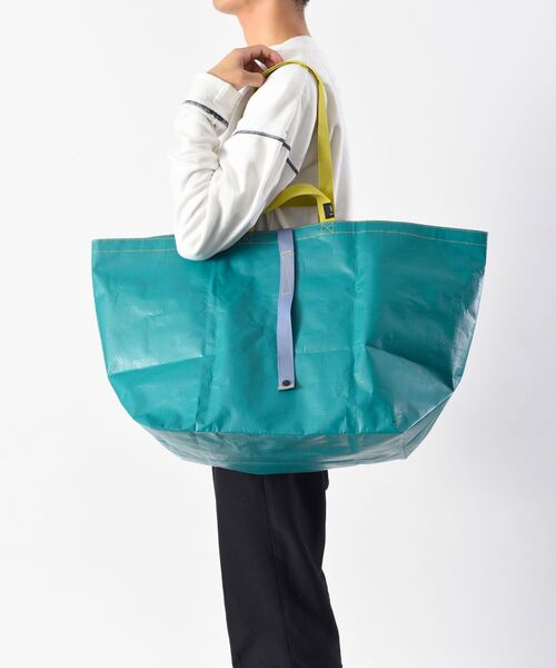 TRAVEL SHOP MILESTO（トラベルショップミレスト）の「MILESTO UTILITY PE トートバッグL（トートバッグ・レディース・チャコールグレー/ブルーグリーン・ﾌﾘ-）」の10枚目の写真
