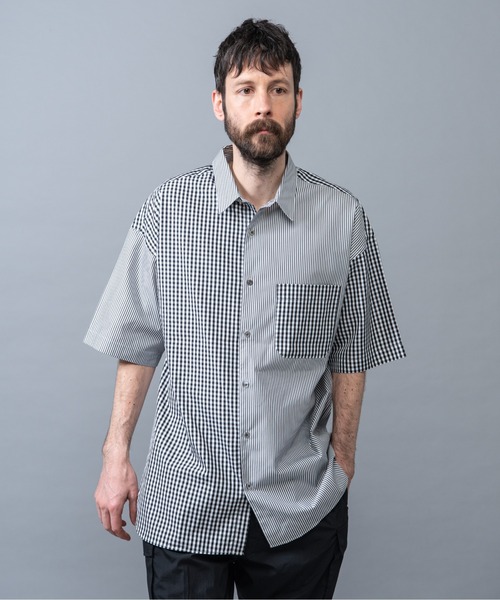 MR.OLIVE（ミスターオリーブ）の「クールマックス /ビッグシルエット 半袖シャツ（シャツ/ブラウス・メンズ・ブラック系その他/ブルー系その他・LARGE/MEDIUM/SMALL）」の3枚目の写真