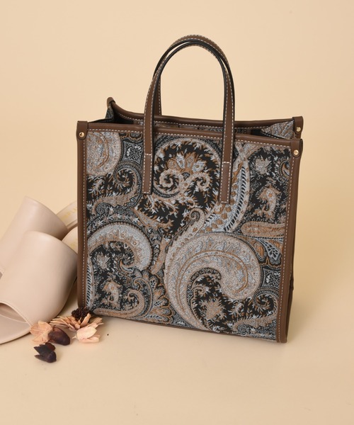 INTERPLANET(インタープラネット)の「ペイズリートートBAG(トートバッグ・レディース・ブラック/キャメル・フリー)」の13枚目の写真