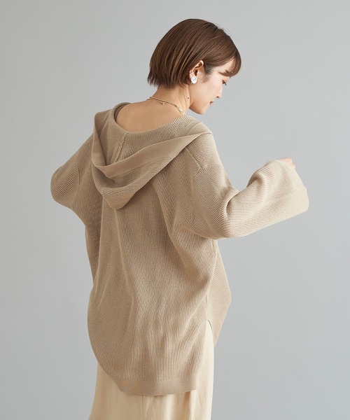 DouDou（ドゥドゥ）の「麻混フーディー（ニット/セーター・レディース・ベージュ/ブラック・FREE）」の16枚目の写真