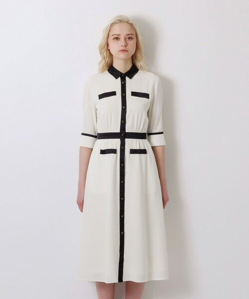 LOVELESS(ラブレス)の「ホワイトトリミングワンピース(ワンピース・レディース・オフホワイト・34/38/36)」の2枚目の写真