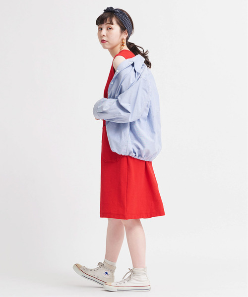 CHILD WOMAN（チャイルドウーマン）の「☆リップルムジ/ボーダー　ノースリワンピース（ワンピース・レディース・レッド/その他/ブラック・FREE）」の7枚目の写真