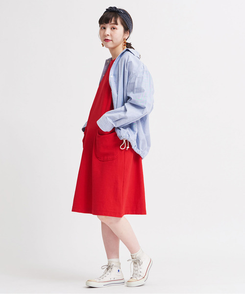 CHILD WOMAN（チャイルドウーマン）の「☆リップルムジ/ボーダー　ノースリワンピース（ワンピース・レディース・レッド/その他/ブラック・FREE）」の8枚目の写真