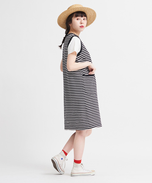 CHILD WOMAN（チャイルドウーマン）の「☆リップルムジ/ボーダー　ノースリワンピース（ワンピース・レディース・レッド/その他/ブラック・FREE）」の5枚目の写真
