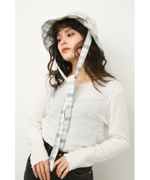 LAGUA GEM（ラグアジェム）の「SPRING CHECK HAT（キャップ・レディース・ライトグリーン/ブラック・FREE）」の5枚目の写真